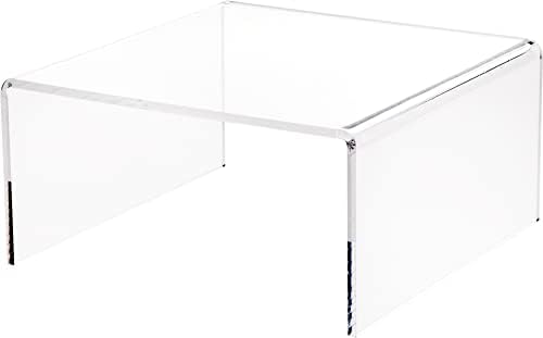 Plymor Clear Acrylic Short Square Display Riser, 4 H x 8 W x 8 D