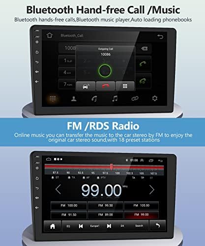 Андроид Двоен Дин Автомобил Радио ГПС Навигација 9 инчен Екран На Допир Автомобил Стерео Со Bluetooth WiFi Fm Радио Огледало Врска