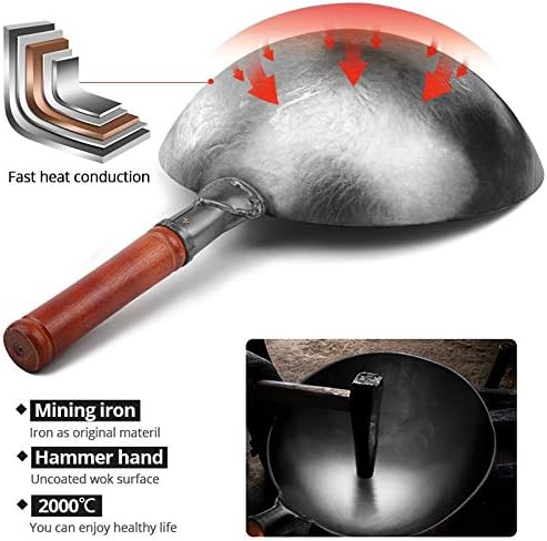 Н/Тенџере За Готвење Без Обложување Кујнски Садови За Железо Кинески Вокс Традиција Рачно Изработен Вок Тенџере Од Леано Железо Тава