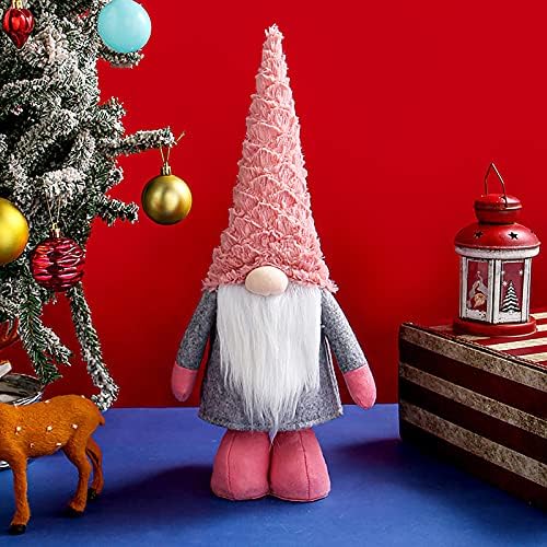 Vodmxygg стои Божиќни гноми долга прилагодлива затегнување на пролетната нога шведска том санта, кадифен телескопски џуџиња кукли украси