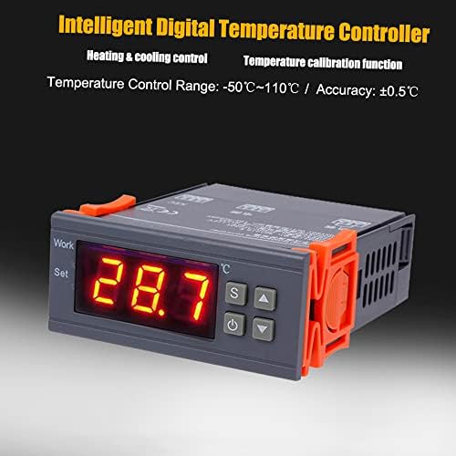 Контролер на дигитална температура на Huiop, MH-1210W Интелигентен микрокомпјутер дигитален контролер на дигитална температура со голема точност за греење/ладење на те?