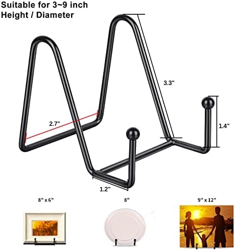 Декола 5 пакет 3 инчен метален дисплеј стои црно железо за лежење за таблички на плочата за приказ на сликата, декоративна чинија, книга, фото -штафела, уметничко дел?