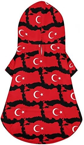 Турција мапа знаме миленичиња дуксери за зимска качулка со капа за кучиња мачки кутре облека симпатична печатена подарок