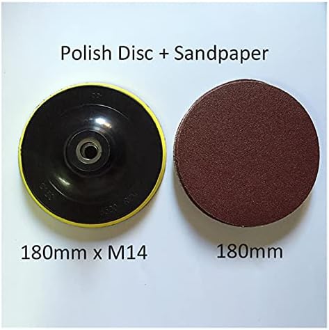 Полирање, пескарење шкурка M14 диск за полирање на 180мм + 10 леплива шкурка диск Чак 180мм, се користи за додатоци за алатка за мелница