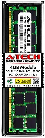 Замена на A-Tech 4GB за Dell A4051430-DDR3 1333MHz PC3L-10600R ECC Регистриран RDIMM 240-PIN 2RX4 1.35V-единечен сервер мемориски