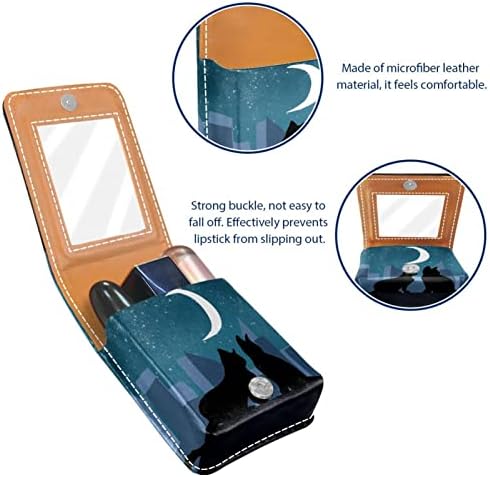 Кармин за шминка ОРИУКАН торба ЗА кармин со огледало пренослива торбичка за складирање кармин организатор за складирање на сјај за усни,