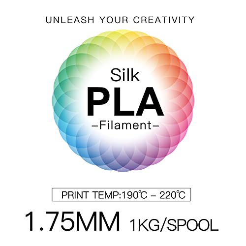 Внатрешна сјајна свила сина сина 1,75мм филамент за печатач PLA 3D - Димензионална точност +/- 0,05 mm - 1 kg spool, 1,75 mm - одговара на повеќето