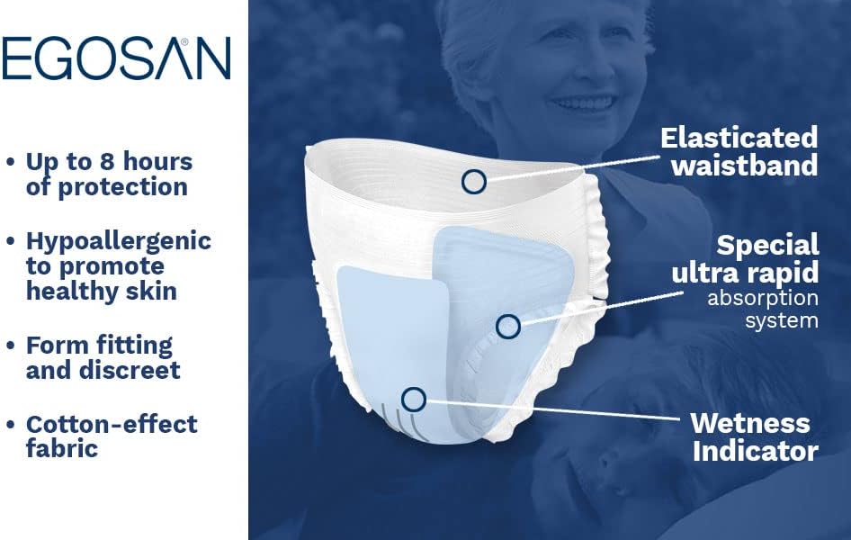 Егосан Инконтиненција За Возрасни Повлечете Долна Облека 8 Часа Х-Сува Заштита За Најголема Апсорпција Со Прилагодливи Јазичиња За Еднократна