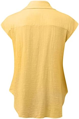 Девојки 2023 облека трендовски постелнина со краток ракав памук салон лабава фит блуза маичка лето есен на врвот за дама F8 f8