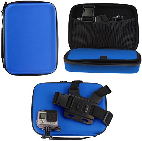 Navitech Blue Heavy Duty Rugged Hard Case/Cover компатибилен со Action Camera Eken H7S