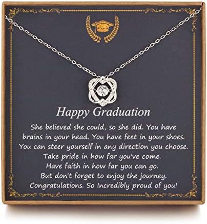 Подароци ЗА Дипломирање НУРИШЛОВ За Нејзиниот Колеџ Во 2023 Година, Сребрен Две Испреплетени Бесконечни Ѓердани За Срце, Инспиративен Подарок За