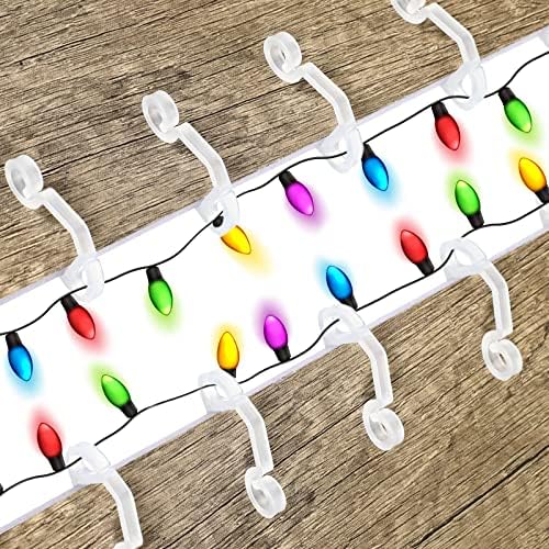 Remerry 1000 парчиња Божиќни олуци светлосни клипови на отворено олук куки пластични Божиќни олуци за закачување на светла на отворено, светла од надворешни декорации