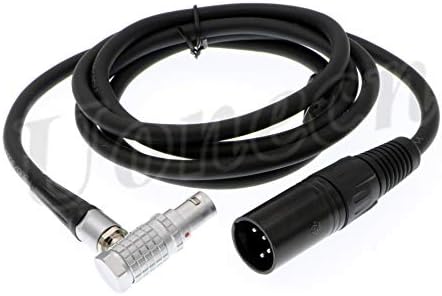 Uonecn Црвен епски кабел за напојување со црвен кабел десен агол 6 пин женски до xlr 4 пински машки 1,5м