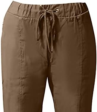 Outdoor Capris Jogger женски поп памук се вклопуваат со комери цврсти со џебови џогери пролетни високи дишења