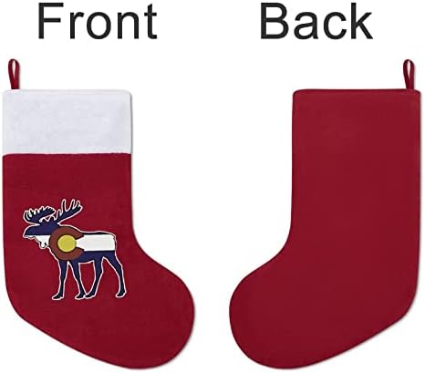 Колорадо знаме лос Божиќни чорапи за порибување со кадифен камин што виси за Божиќно дрво