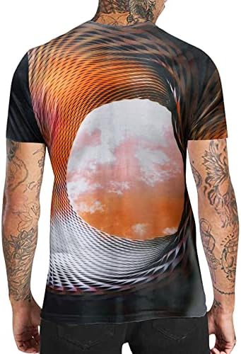 Ubst Mens 3D дигитални маици за печатење, лето кратки ракави улична модна маичка тенок вклопувачки случајни новини на екипажот на врвовите на