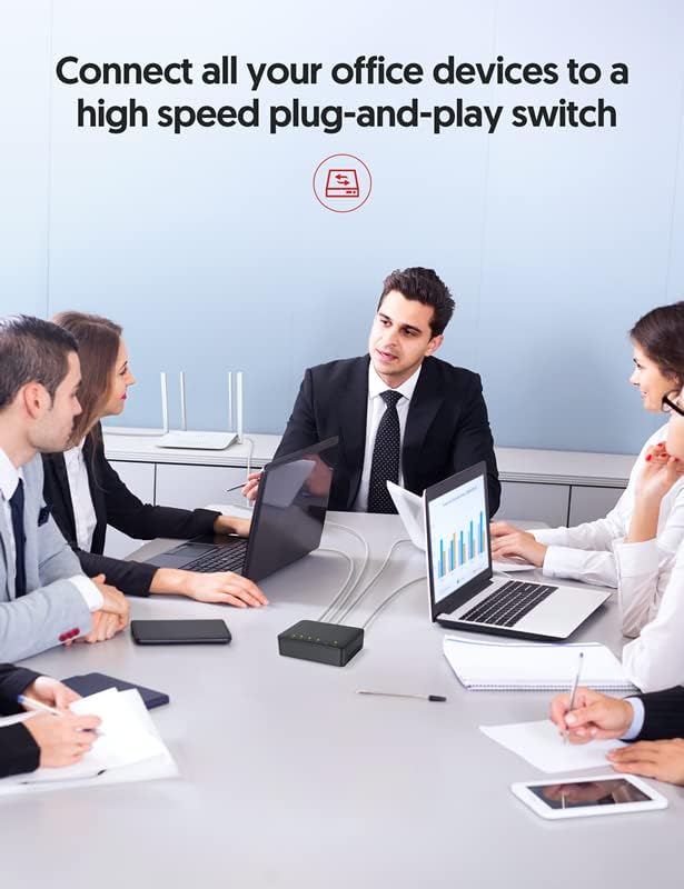 5-порт Gigabit Ethernet Switch, нерешенит Етернет Сплитер за дома/студентски дом/канцеларија, центар за домашна мрежа, непрекинат мрежен прекинувач, тивка без вентилатори, пла