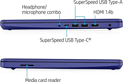 2022 Кс Поток 14 инчен HD Дисплеј, Intel Celeron N4020 Двојадрен Процесор, 4gb DDR4 Меморија, 128gb Складирање, WiFi, Веб Камера, Bluetooth, Win10 S, Индиго Блу | Tgcd Пакет