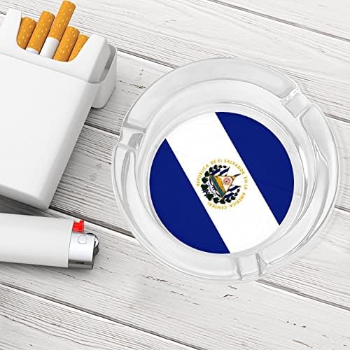 Ел Салвадор знаме цигари стакло од пепелници во тркалење на држач за пушење на пепел за дома хотелска маса Топ декорација