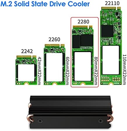 Yebdd M.2 Цврста состојба на солидна состојба ладилник за десктоп компјутер компјутер алуминиум легура бакар 2280 SSD радијаторска