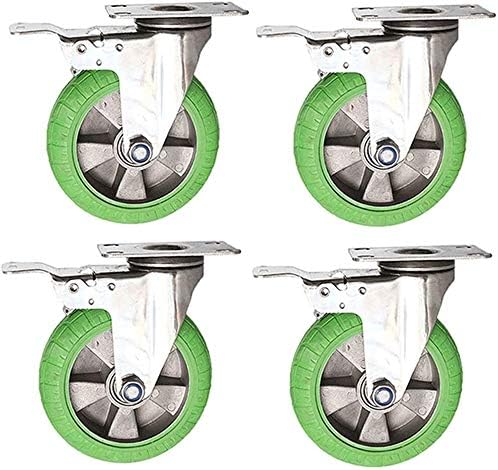Нијанксин Комплет од 4 Тешки Гумени Вртливи Тркалца Замена На Мебел За Тркалца, Со Брави за Сопирачки, За Механички Тркалца На Уреди