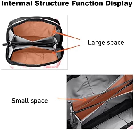 Тоалетна Торба Патна Торба, Водоотпорна Шминка Козметичка Торба За Патување Организатор За Додатоци, Здраво Пролетен Цвет Остави Цветна Уметност Розова