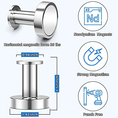 4 пакуваат силни магнетни куки за висечки палта и торби, 100 bs магнет куки тешка должност, силен неодимиум ретки закачалки за земја, магнетна кука за притискање на игл