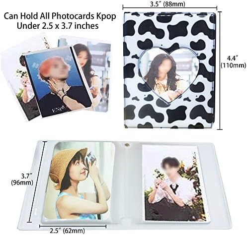 Книга на држач за фото -картички Kpop Симпатични држачи за фото картички KPOP Photocard Binder KPOP албум 32 џебови 3 инчи мини