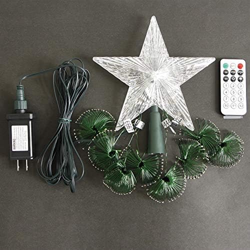 ЖОНГКСИН Божиќни Светла, Топер Ѕвезда На Дрво со 8 LED Жични Светла, Ул-Наведени Разнобојни Со Далечински Управувач, ВНАТРЕШНО/Надворешно СВЕТЛО За Промена НА БОЈАТА