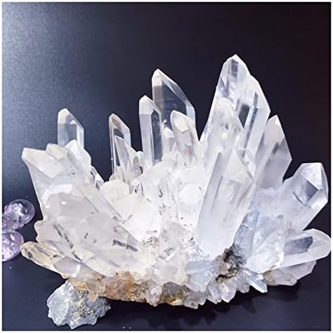 Hycyyfc природен кристал груб 1 пц природен кристален кластер суров кварц бел реики лековити камења кристална точка примерок дома