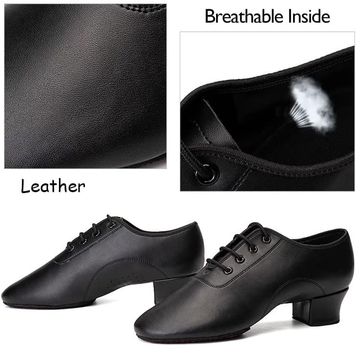 N/A Men Latin Dance Shoes Ballroom Shoes Танго танцувачки чевли за модерна/џез танцувачка патика со ниска потпетица 3,5 см чевли за танцување големина35-44