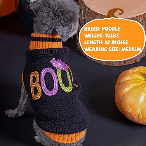 Cyeollo Dog Jweater Dog Halloweeen Boo трикотажа за нож од домашно милениче за домашно време за ладно време пријатна зимска облека костум