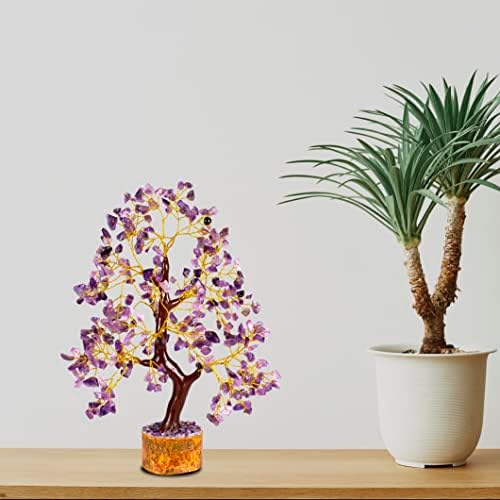Кристално дрво од аметист - Виолетова кристал - декор на Фенг Шуи - Кристално дрво на животот - Кристали на аметист - подароци за украси