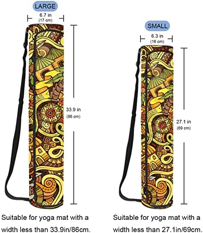 Африкански племенски торбички со јога со јога јога торба за носење торба за жени за жени, вежбање јога мат носач со прилагодлива лента