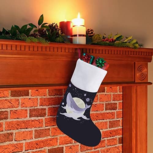 Вселенски кит црвени Божиќни празници чорапи дома украси за Божиќно дрво камин што виси чорапи