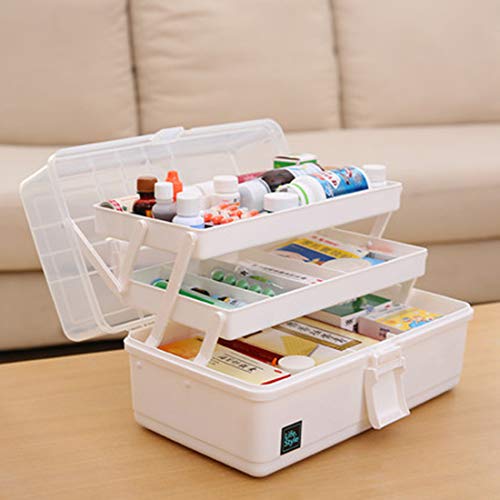 Кутија за пластична медицина Wolfbush Преголема 3-степени семејни комплети за итни случаи, организатор за складирање Мултифункционално