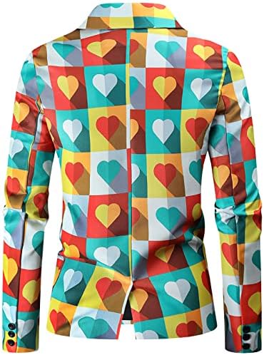 XXBR Денот на в Valentубените Блејзер за мажи, Loveубовна јакна за печатење на срце едно копче лаптол јака деловна случајна забава блејзери