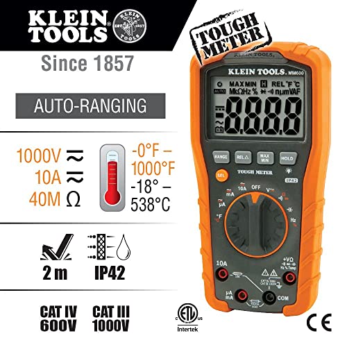 Klein Tools MM600 Мултиметар, дигитален автоматски опсег, AC/DC напон и струја & 80016 Комплет за пронаоѓачи на прекинувачи со додатоци, сет од