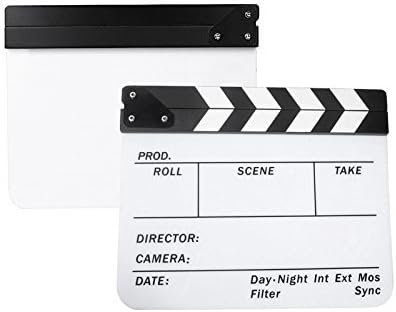 Режија на акрилни филмови Клепборд, Фотографија Видео Клапер табла суво избришан филм, скратена акција, сцена, Клапер 9.6x11,7 инчи/25x30см, бело