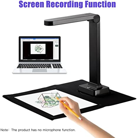 ZSEDP Скенер за камера за документи за наставници 5 мегапиксели USB преносен скенер за снимање големина A4 со скенирање на бар -код на датотеката