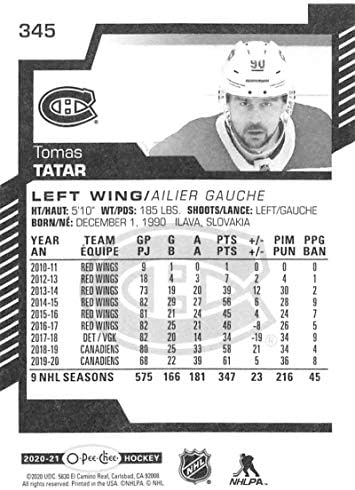 2020-21 O-PEE-CHEE 345 TOMAS TATAR MONTREAL CANADIENS NHL HOCKEY CARTING CART