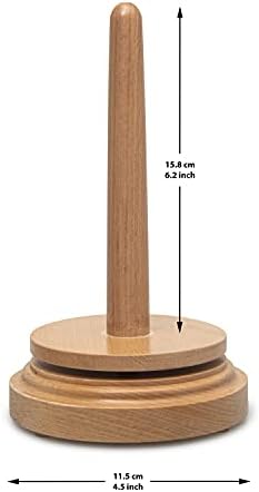 Држач на топката на предиво од Гудропро - Направено од одржливо дрво од бука - ви помага во процесот на капчиња или плетење - диспензерот