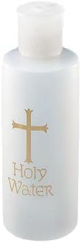 Златниот крст со шише со католичко христијанско светло во вода има 4oz
