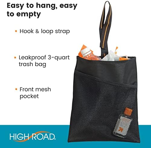 Висока торба за отпадоци од автомобили со високи патни со лежење на протекување и џеб за складирање на мрежи