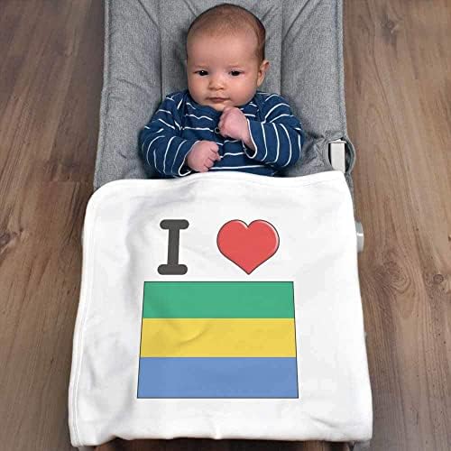Азиеда „Го сакам габон“ памучно бебе ќебе / шал