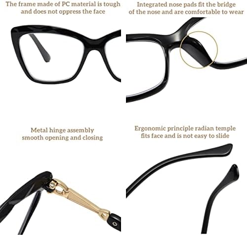 Зукки мачки очи за читање очила сина светлина за блокирање на дизајнерите со флексибилни пролетни шарки преголеми очила за очила AM39