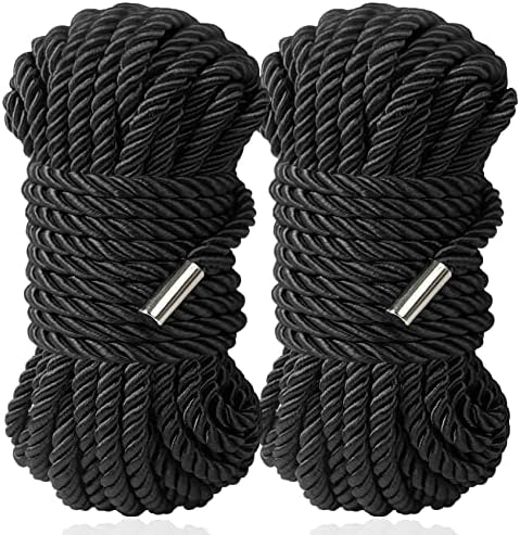 Bavihor Silk Rope, 32 стапки 8 mm меко јаже трајно повеќенаменско долги сатенски плетенка извртено јаже