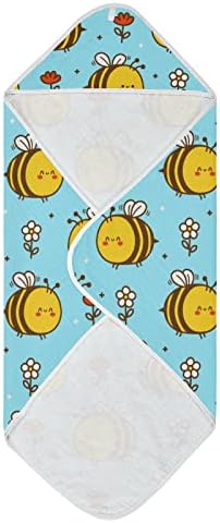vvfelixl бебе качулка пешкир мед пчела апсорбирачки крпи за бебиња памук мека крпа за бања за новороденче, дете 35 x 35 сина