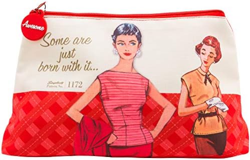 Едноставноста гроздобер мода во 1950 -тите „Некои се родени со тоа“ „Црвена голема патент торбичка, 10 '' l x 5,25 '' H
