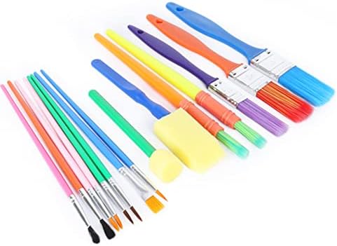 Пластични четки за пластични бои за бои од 15 парчиња.
